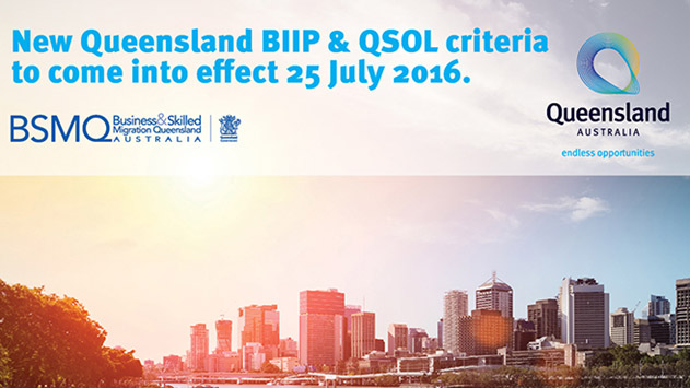 New Queensland BIIP & QSOL criteria to come into effect 25 July 2016